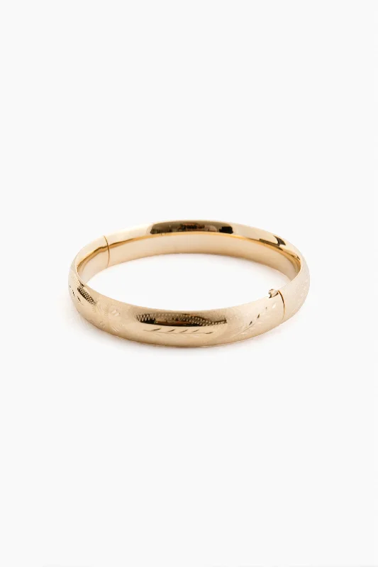 Elegant Necklaces And Bracelets At Limited-Time Offers 14k Yellow Gold Classic Etched Floral Bangle (.39"w)