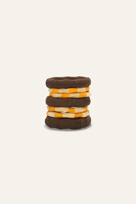 Trending Jewelry Now At Unbeatable Prices A Mooring Line Bangles in Brown & Yellow