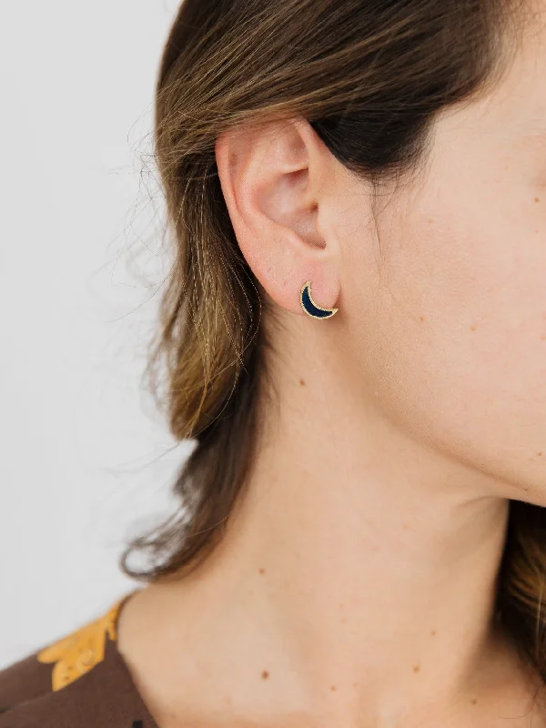 Unlock Unbeatable Jewelry Deals Before They’Re Gone Crescent Studs - Black