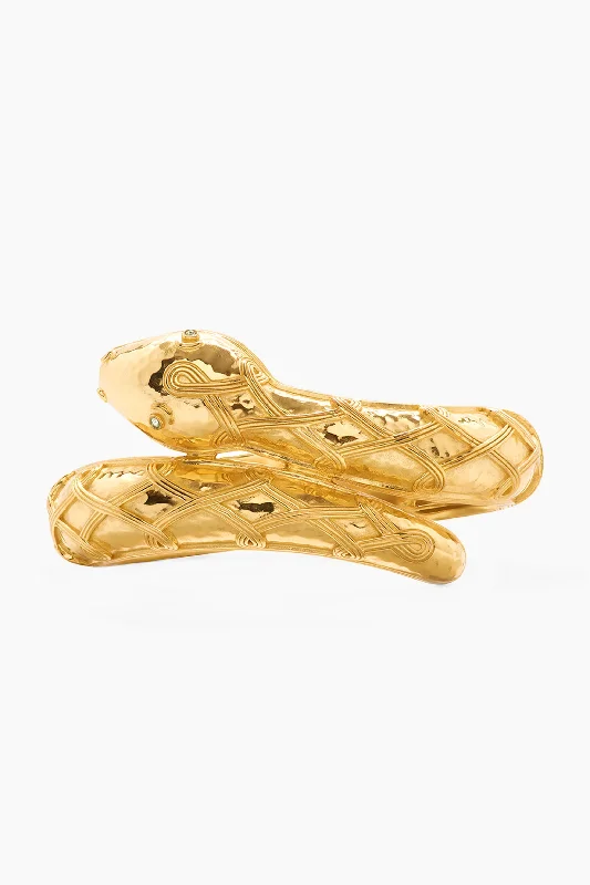 Elevate Your Outfit With Discounted Statement Jewelry Earth Goddess Serpentina Hinged Bangle