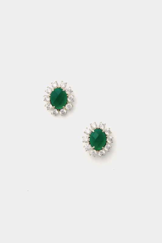 Fashion-Forward Geometric Jewelry For Contemporary Style Emerald Studs