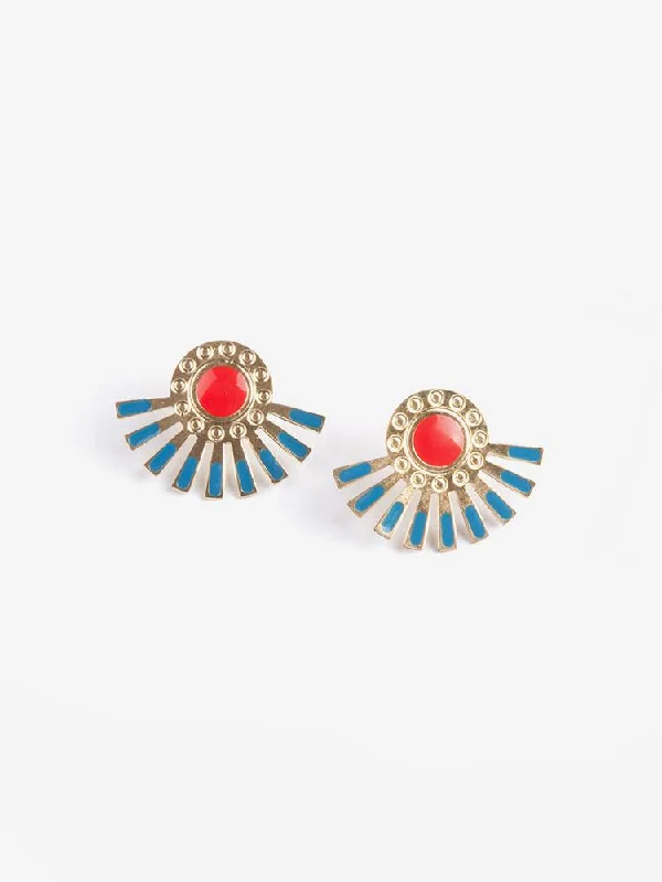 Affordable Glamour – Premium Jewelry For Less Helios Studs - Turquoise