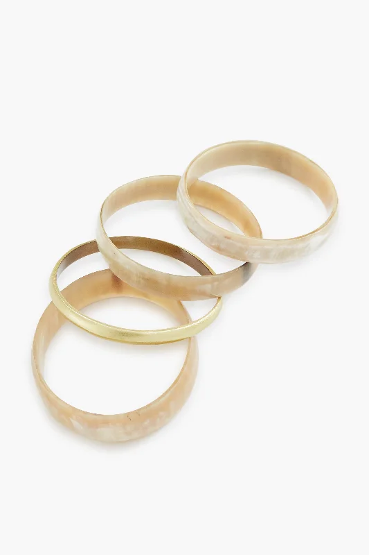 Last Chance To Shop High-End Jewelry At Markdown Prices Natural Horn with Gold Bangle Set