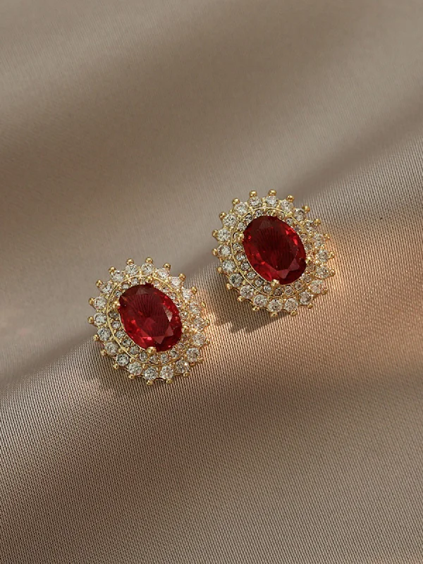Affordable Elegance – Premium Jewelry At Special Prices Oval Elegant Gemstone Ear Studs