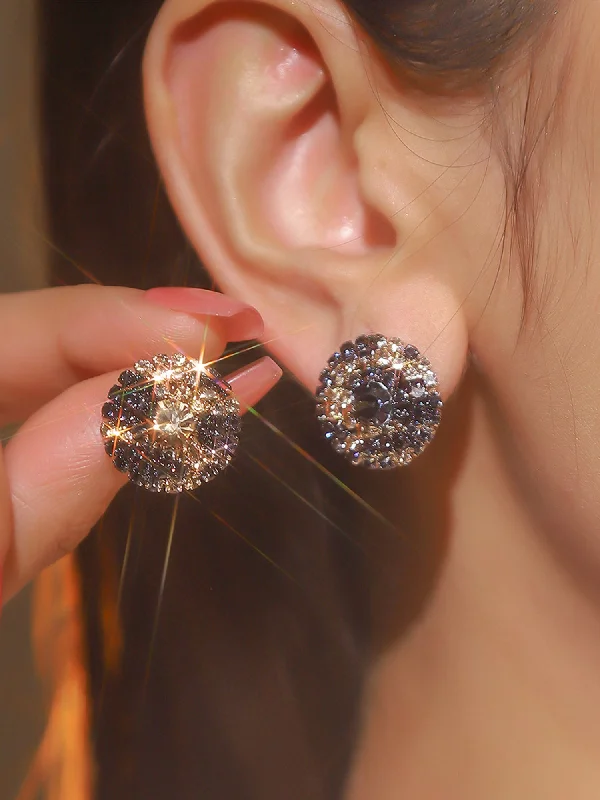 Dazzling Deals On Necklaces, Bracelets, And More Two-Color Round Shinestone Ear Studs