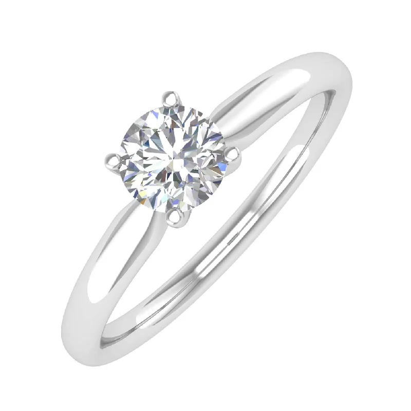 0.40 Carat Diamond Solitaire Engagement Ring Band in Gold - IGI Certified