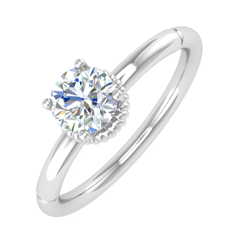 1/2 Carat 4-Prong Set Diamond Solitaire Engagement Ring in Gold - IGI Certified