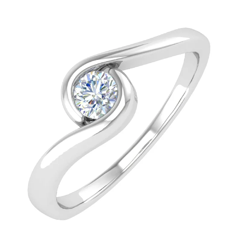Your Perfect Accessory Now At The Best Price 1/5 Carat Channel Set Diamond Solitaire Engagement Ring Band in Gold - IGI Certified