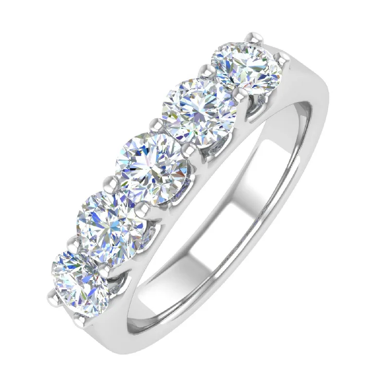 1 Carat (ctw) 5-Stone Diamond Wedding Band Ring in Gold