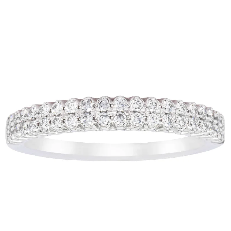 14ct White Gold Diamond Lumiere Band