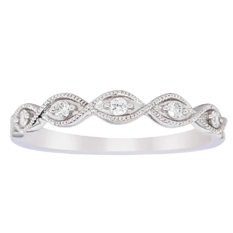 14ct White Gold Diamond Rapunzel Band