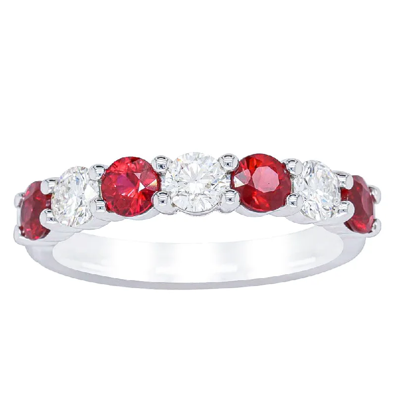 18ct White Gold .93ct Ruby & Diamond Panorama Ring