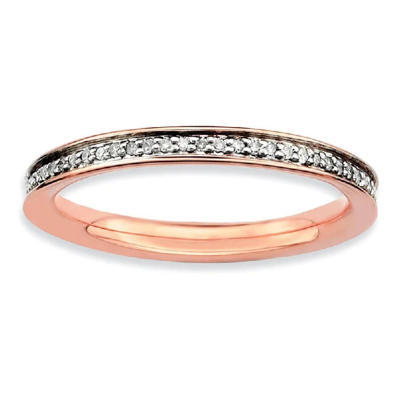 Personalized Jewelry Sale – Meaningful Gifts At Great Prices 2.25mm 14K Rose Plated Silver Stackable 1/5 Cttw HI/I3 Diamond Band