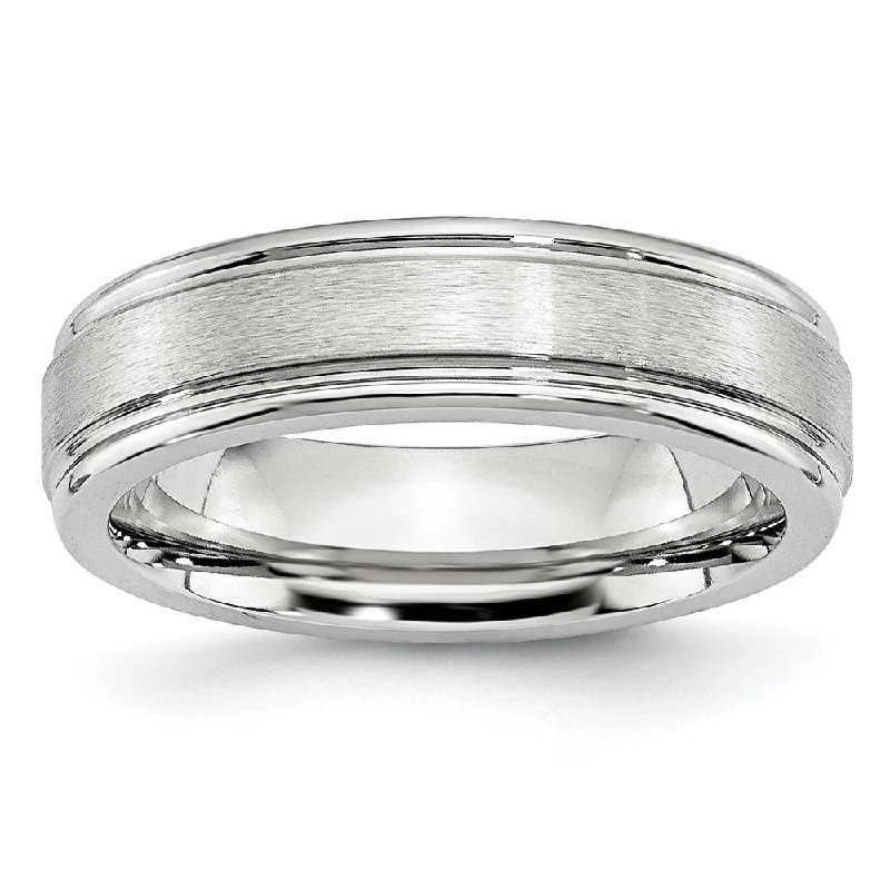 Don't Miss Our Biggest Jewelry Sale Of The Season 6mm Cobalt Satin Finish Grooved Edge Standard Fit Band