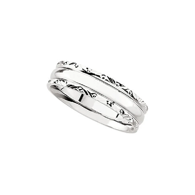 Flash Jewelry Sale – Get Stunning Pieces At Low Prices 6mm Domed Carved Edge Comfort Fit Band in 14k White Gold Flash Jewelry Sale – Get Stunning Pieces At Low Prices 6mm Domed Carved Edge Comfort Fit Band in 14k White Gold