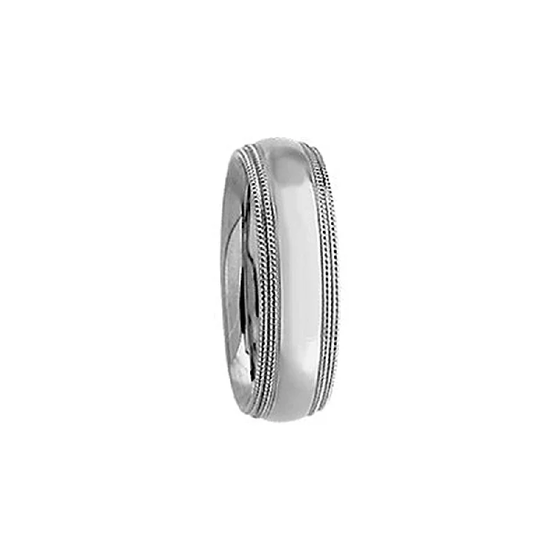 Best Jewelry Sale – Shop Exclusive Designs Now 6mm Double Milgrain Comfort Fit Domed Band in 14k White Gold Best Jewelry Sale – Shop Exclusive Designs Now 6mm Double Milgrain Comfort Fit Domed Band in 14k White Gold