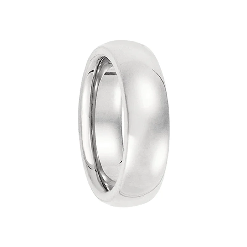 6mm Heavy Polished Domed Comfort Fit Band in Platinum