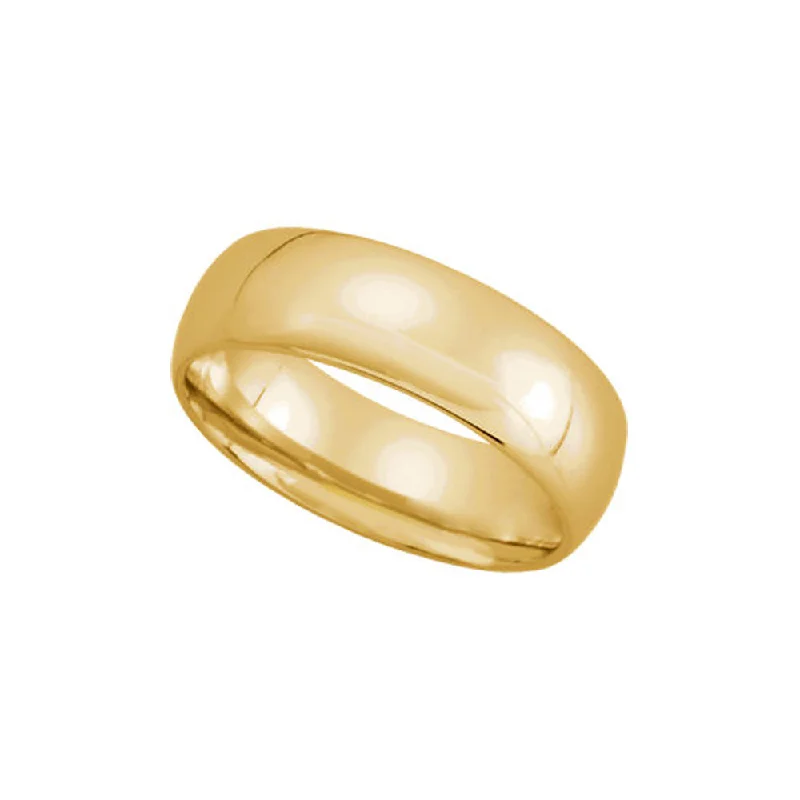 6mm Light Domed Comfort Fit Wedding Band in 14k Yellow Gold