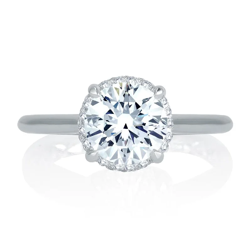 Huge Savings On Timeless Jewelry Collections A.Jaffe Peek-A-Boo Micro Pave Diamond Halo Quilted Engagement Ring MES746Q/164