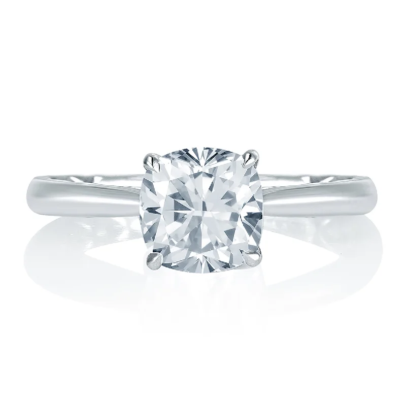 Handcrafted Jewelry Sale – Unique Designs At Low Prices A.Jaffe Peek-A-Boo Profile Cushion Center Diamond Quilted Engagement Ring MES760Q/106
