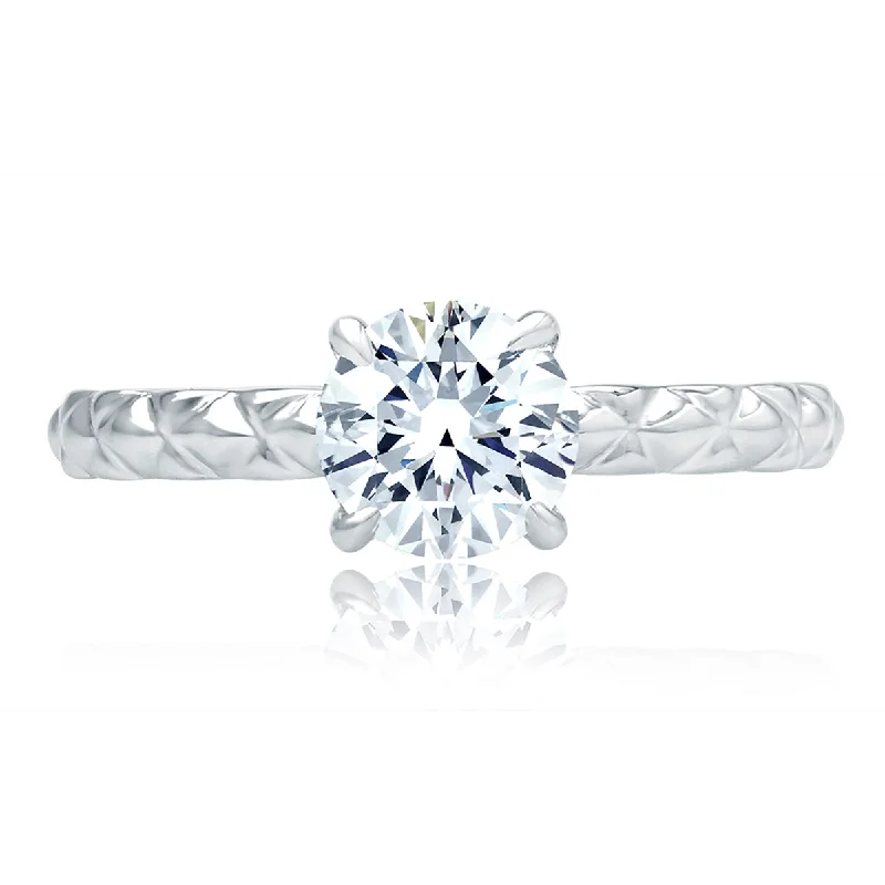 Luxury Meets Affordability – Jewelry Sale Now Live A.Jaffe Quilted Shank & Hidden Halo Solitaire Diamond Engagement Ring ME2058/106