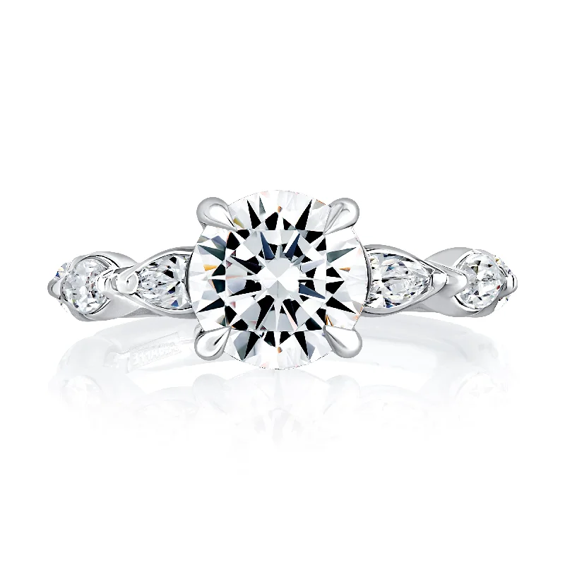 Must-Have Jewelry Pieces At Reduced Prices A.Jaffe Round Center with Marquise Diamond Accent Engagement Ring MECRD2785/290