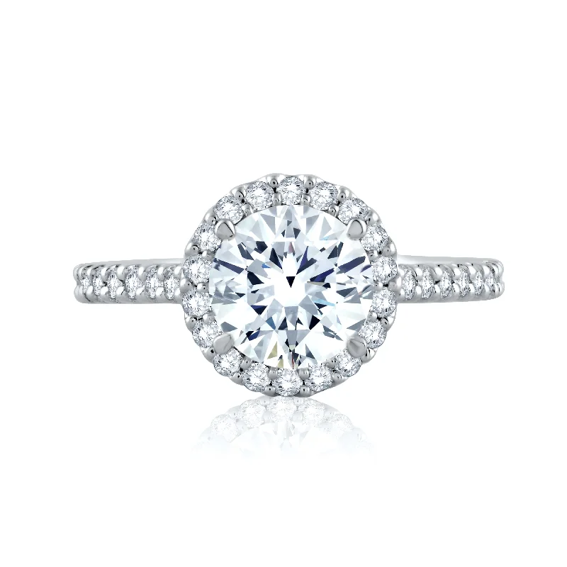 Sparkle For Less – Shop Our Limited-Time Jewelry Deals A.Jaffe Round Halo Diamond Quilted Engagement Ring ME1837Q/145