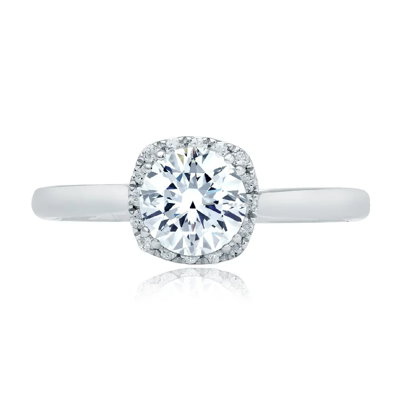 Best Jewelry Deals – Premium Quality At Exclusive Discounts A.Jaffe Round Petite Diamond Halo Quilted Solitaire Engagement Ring ME2053Q/112