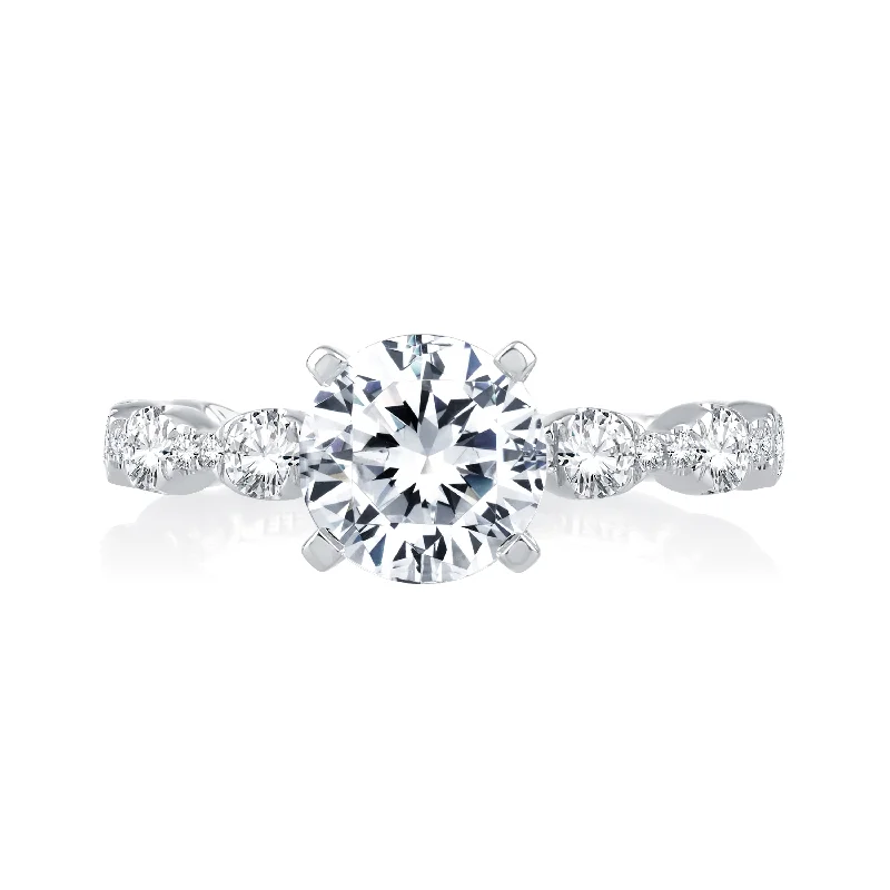 Shine Without Limits – Jewelry Sale Happening Now A.Jaffe Scalloped Alternating Diamond Quilted Engagement Ring ME2303Q/220