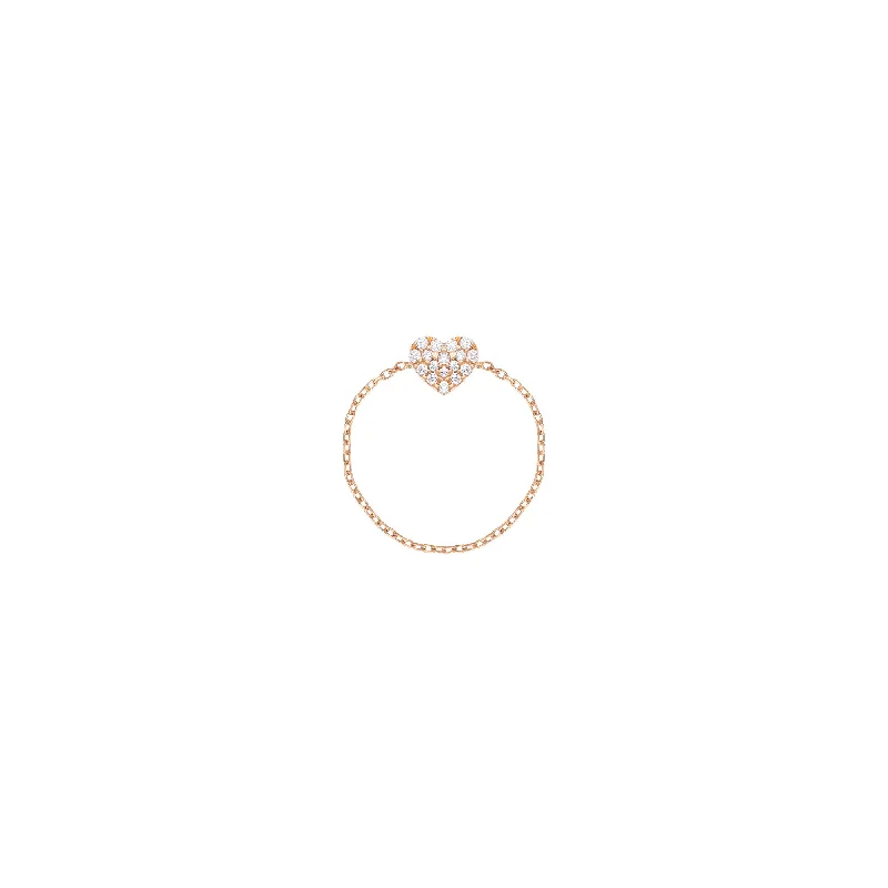 High-End Sparkle, Low-End Prices – Jewelry Sale Live Heart Chain 18K Rosegold Ring w. Diamonds