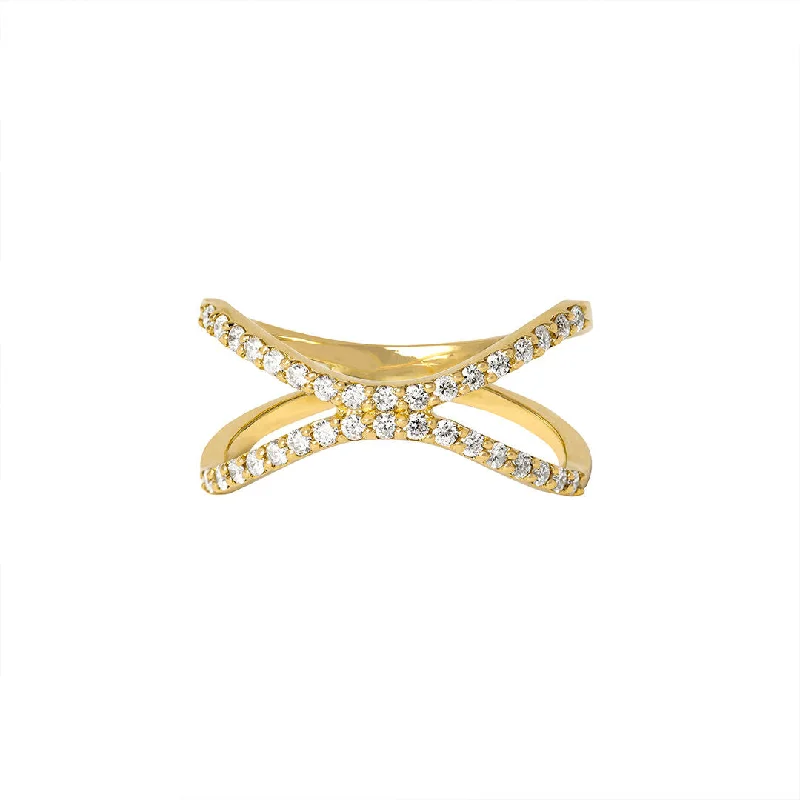 Jewelry Deals That Sparkle – Shop Today Letter X 18K Gold Ring w. Diamonds