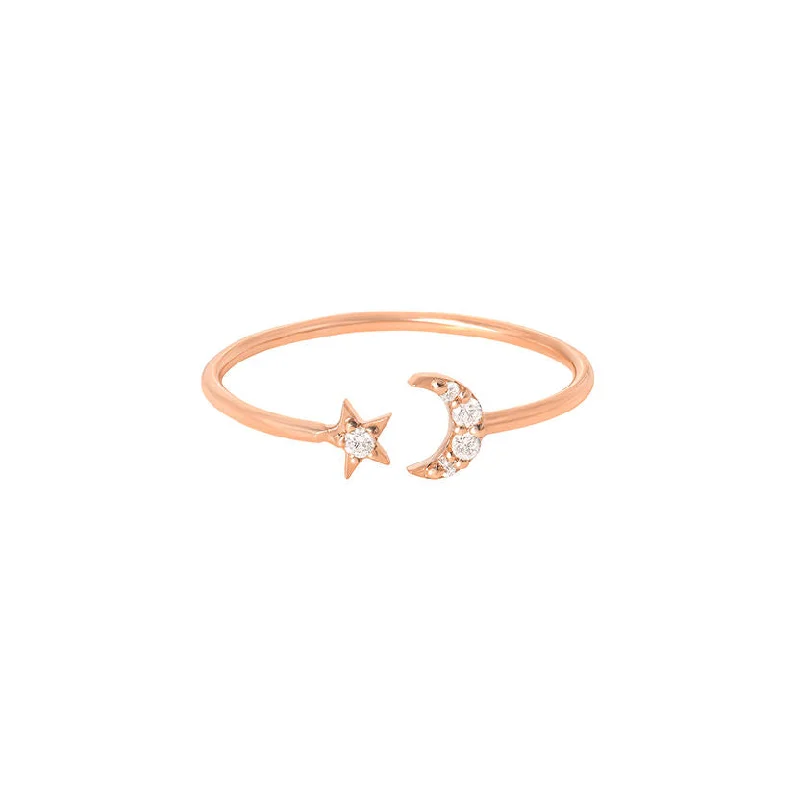 Timeless Elegance At Unbelievable Discounts Moonlight, you're my starlight 18K Rosegold Ring w. Diamonds