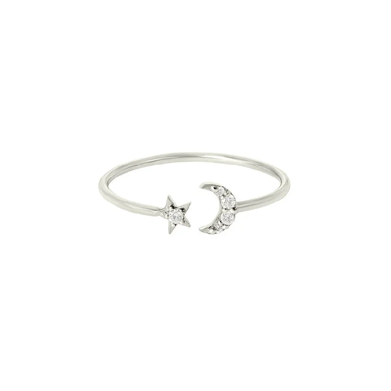 Big Discounts On Elegant Jewelry Collections Moonlight, you're my starlight 18K Whitegold Ring w. Diamonds
