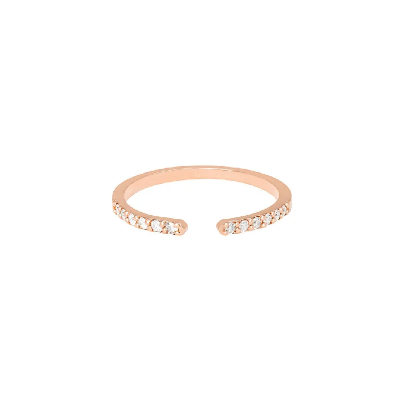 Your Dream Jewelry At Dream Prices Open Pave 18K Rosegold Ring w. Diamonds