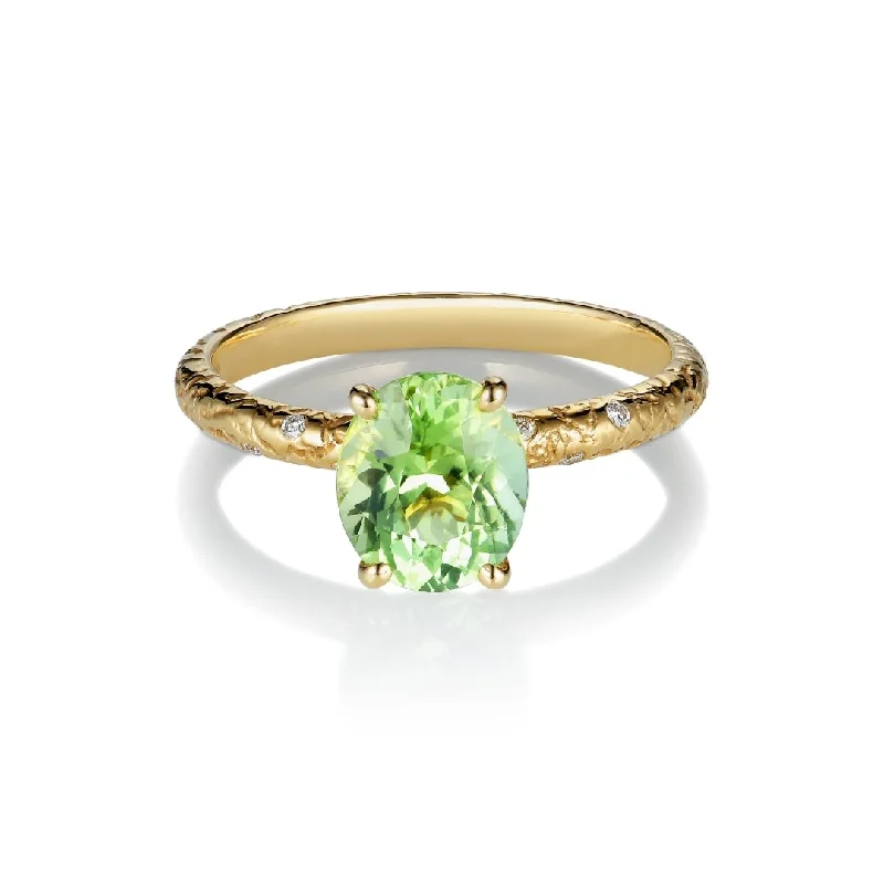 Ovala Niyon 18K Gold Ring w. Tourmaline & Diamonds