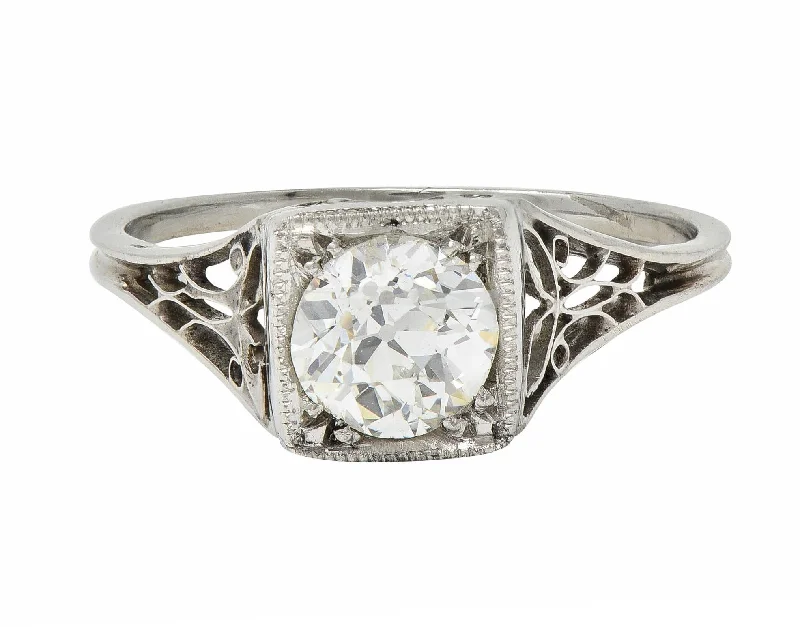 High-End Sparkle, Low-End Prices – Jewelry Sale Live Art Deco 0.68 CTW Old European Diamond Platinum Butterfly Vintage Engagement Ring