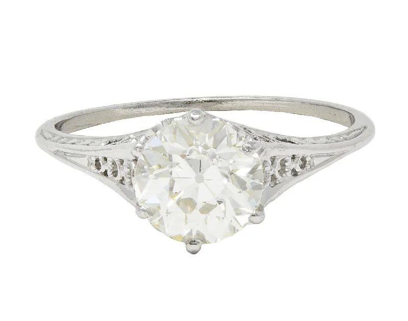 Trendy And Classic Jewelry Now At Reduced Prices Art Deco 1.35 Old European CTW Diamond Platinum Scalloped Antique Engagement Ring Trendy And Classic Jewelry Now At Reduced Prices Art Deco 1.35 Old European CTW Diamond Platinum Scalloped Antique Engagement Ring