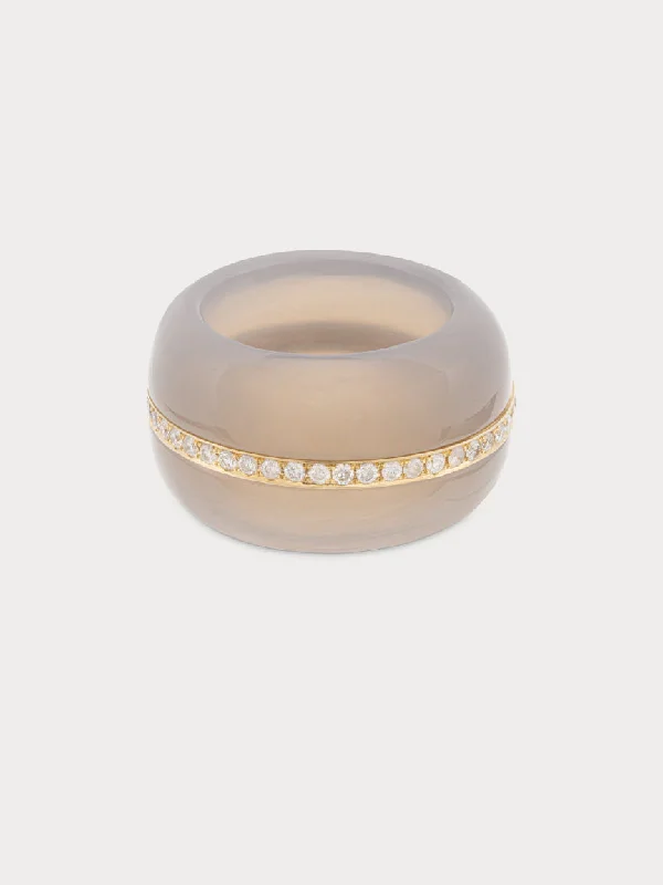 Stone Linings Light grey Cocktail Ring (Made to Order)