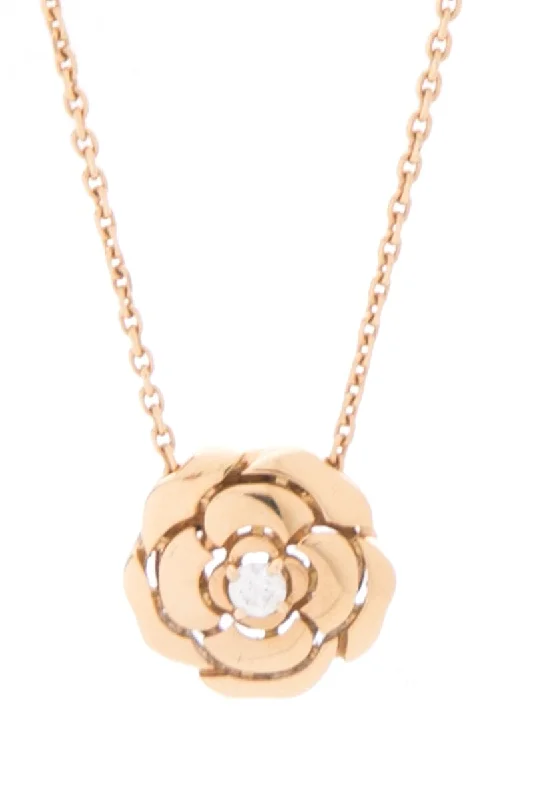 Chanel "2023" Cam Extrait De Camelia 18k Gold Necklace