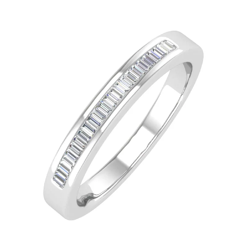 Channel Set Baguette Shape Diamond Wedding Band Ring in Gold (0.16 cttw)