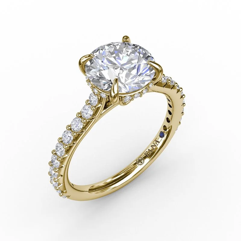 Upgrade Your Jewelry Collection For Less Classic Round Diamond Solitaire Engagement Ring With Hidden Pavé Halo