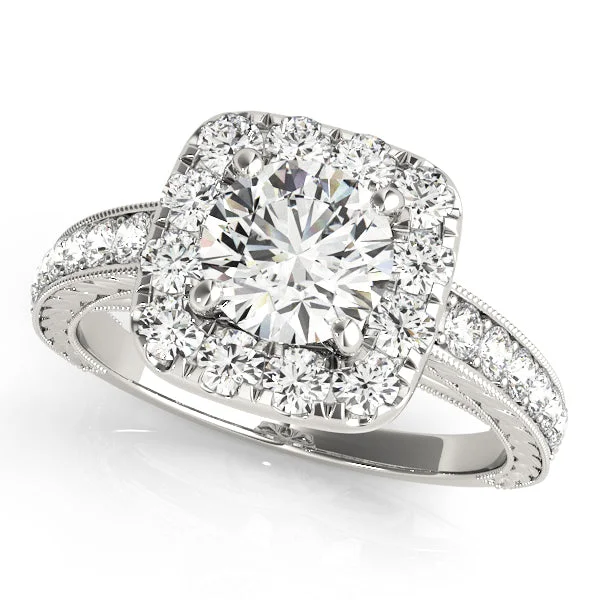 Timeless Elegance At Unbelievable Discounts Cushion Cut Halo and Channel Set Diamond Engagement Mounting