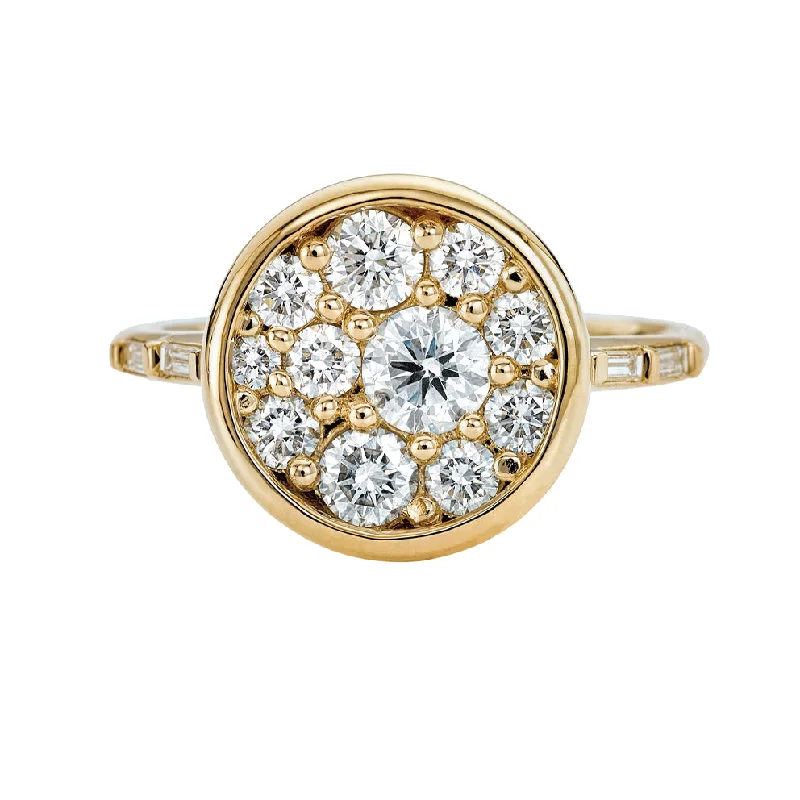 Limited-Time Jewelry Sale – Don't Miss These Deals Diamond Cluster Engagement Ring with Framed Brilliant Cut Diamonds