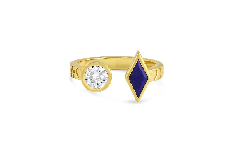 Flash Sale On Exquisite Jewelry – Don't Miss Out Mazahri | Zan Power 18K Gold Ring w. Diamond & Lapis