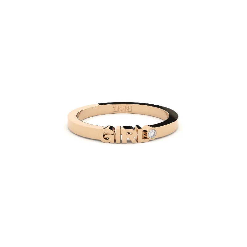 Shine Without Limits – Jewelry Sale Happening Now Becoming Girl 14K or 18K Rosegold Ring w. Lab-Grown Diamond