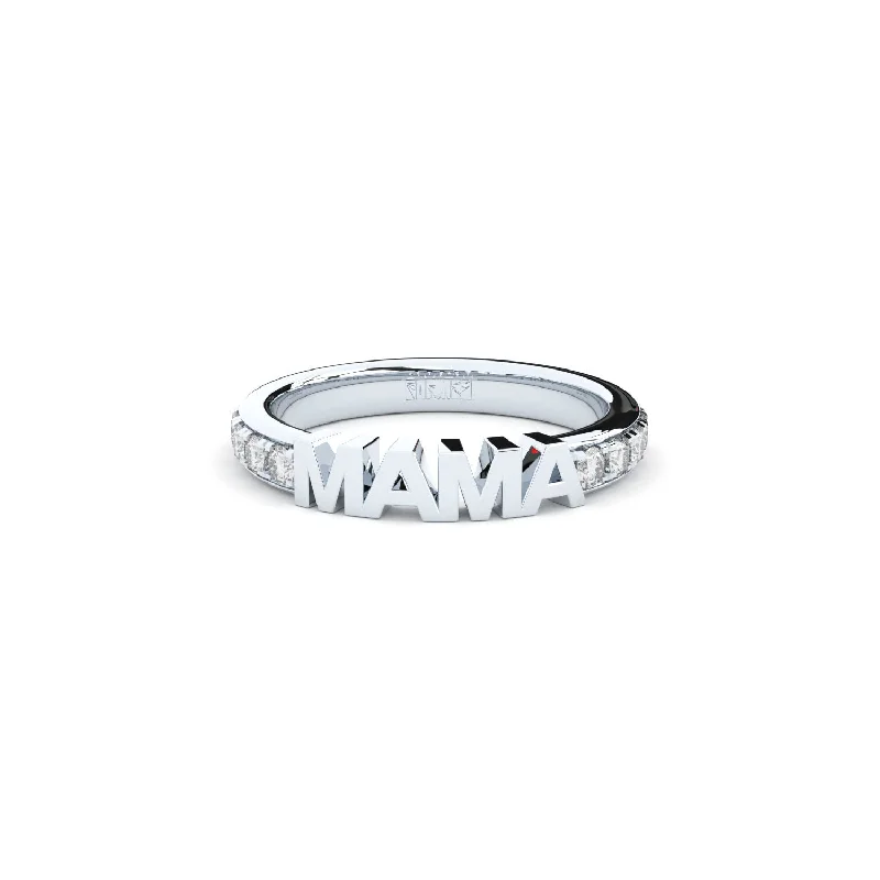 Exclusive Jewelry Offers – Sparkle For Less Becoming Luxury Eternity Mama 14K White Gold Ring w. Lab-Grown Diamonds
