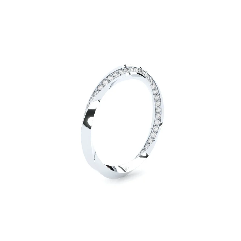 Exclusive Online Discounts On Stylish Jewelry Tiny Clash Torsion Eternity 14K Whitegold Ring w. Lab-Grown Diamonds
