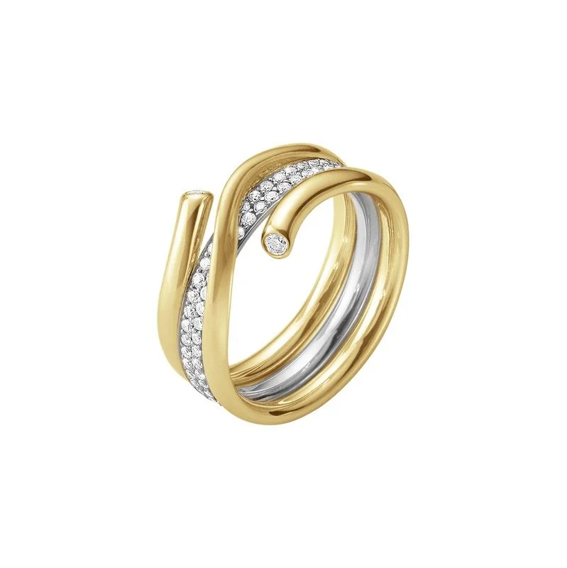 Shine Bright With Our Special Jewelry Promotions Magic Combination 18K Gold & White Gold Ring w. Pavé Diamonds