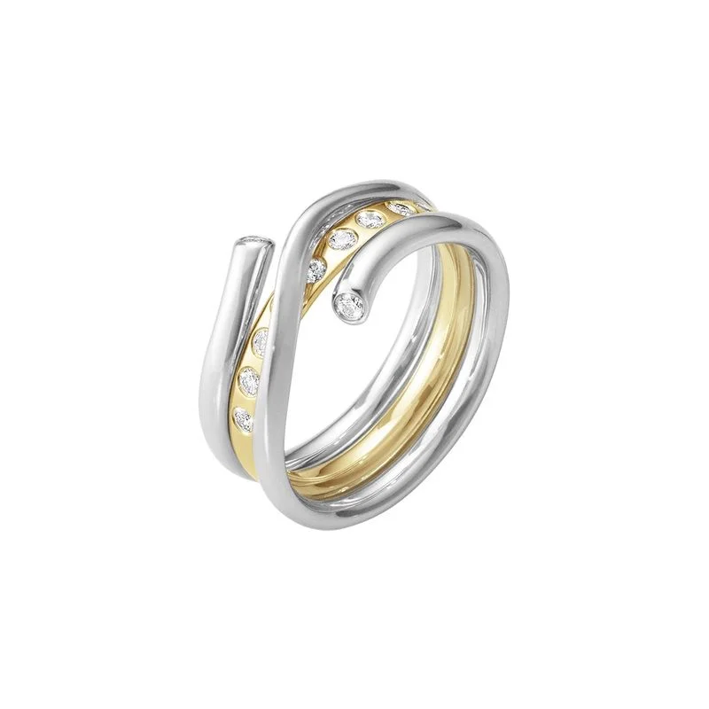 Flash Sale On Stunning Jewelry – Limited Stock Available Magic Combination 18K White Gold & Gold Ring w. Diamonds