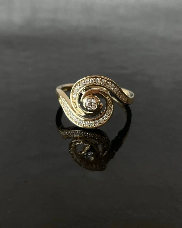 Shop Dazzling Jewelry At The Best Prices Tourbillon 14K Gold Ring w. Diamonds